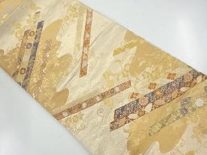 雲に花・古典柄織出し袋帯